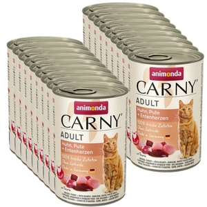 Animonda Cat Carny Adult Huhn, Pute i Entenherzen 18x400g