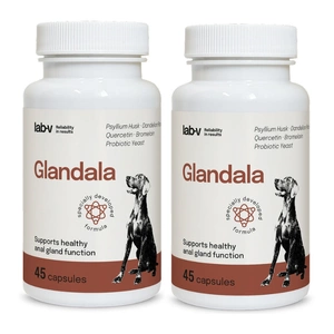 Lab-v Glandala - Unterstützung für das reibungslose Funktionieren der perianalen Drüsen und des Verdauungstraktes für Hunde 2x45 Kapseln