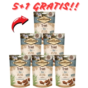 Carnilove Semi-Moist Snack, Forelle und Dill, 200 g 5+1 GRATIS!!