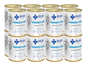 ENZO VET Hypoallergenes Futter mit Pute für Hunde 16x400g