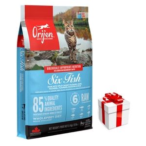ORIJEN Six Fish cat 5,4kg + Überraschung für die Katze