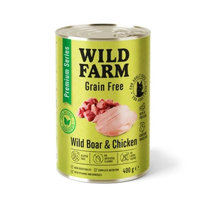 WILD FARM Premium getreidefreies Wildschwein und Huhn 400g - getreidefreies Katzenfutter