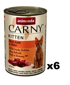 Animonda Cat Carny Kitten Rind, Kalb und Huhn 6x400g