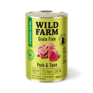 WILD FARM Premium getreidefreies Schweinefleisch und Thunfisch 400g - getreidefreies Katzenfutter