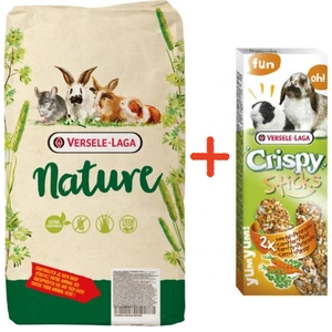 VERSELE-LAGA Cuni Nature 9kg + VERSELE LAGA Knuspersticks Kaninchen-Meerschweinchen Karotte & Petersilie 110g - 2 Karotten- und Petersilienflaschen für Hauskaninchen und Meerschweinchen GRATIS