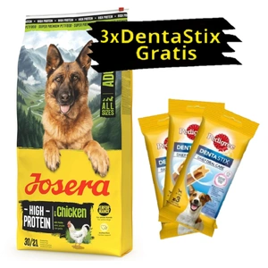 JOSERA High Protein Adult Chicken 12,5 kg + 3x PEDIGREE DentaStix GRATIS!
