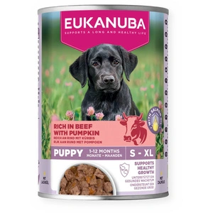 EUKANUBA Nassfutter für Welpen, reich an Rindfleisch und Kürbis 400g