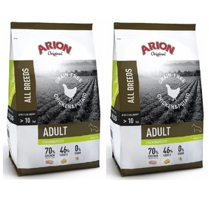 Arion Original Grain Free Chicken&Potato Trockenfutter für erwachsene Hunde 2x12kg