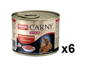 Animonda Cat Carny Senior Rind und Pu­ten­her­zen 6x200g