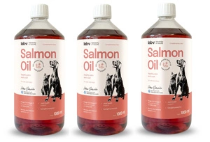 Lab-v Lachsöl – 100 % Lachsöl für Hunde und Katzen 3x1000 ml