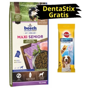 Bosch Maxi Senior 12,5kg + PEDIGREE DentaStix GRATIS!