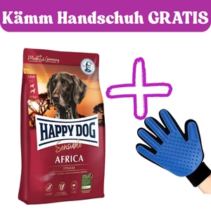 Happy Dog Supreme Africa 12,5kg + Kämm Handschuh GRATIS!