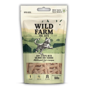 WILD FARM soft strips Lachs mit Taurin 50g Katzenleckerli