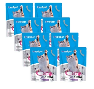 Silikon-Katzenstreu Sand Lavendel 8x3.8l