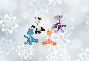 TRIXIE Spielzeug mit Ball und Schnur in Form von Tieren - 16cm - 1 stk