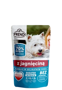 Frendi-Stücke in einer delikaten Sauce mit Lammfleisch 100g.