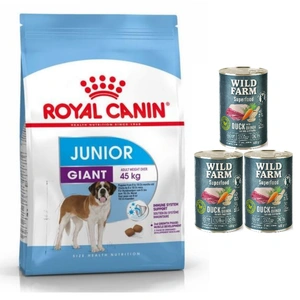 ROYAL CANIN Giant Junior 15kg + Wild Farm Superfood Duck 3x400g