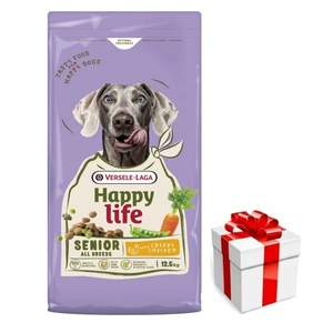 VERSELE-LAGA Happy Senior mit Huhn 12,5kg - Senior Hundefutter mit Huhn + Überraschung für den Hund