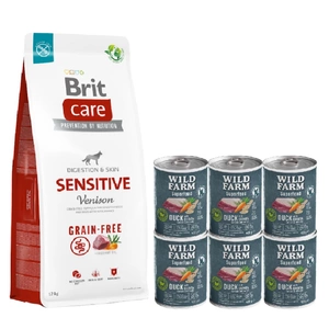 BRIT CARE Grain-free Sensitive Venison 12kg + Wild Farm Superfood Duck 6x400g getreidefreies Hundefutter