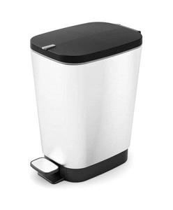 KIS Chic bin Style Ab­fall­be­häl­ter 35L mit Pedal und In­nen­ei­mer, silber metallic