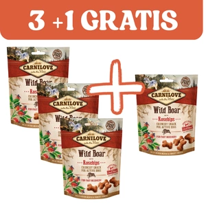 Carnilove Crunchy Snack, Wildschwein und Hagebutte 200g- 3+1 GRATIS