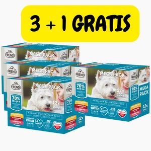 Frendi-Beutel für Hunde (Huhn/Rindfleisch/Kalbfleisch) 48x100g