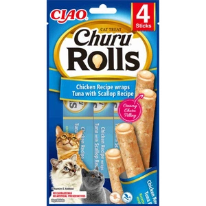 INABA Churu Rolls für Katzen - Thunfisch mit Jakobsmuscheln 4x10g