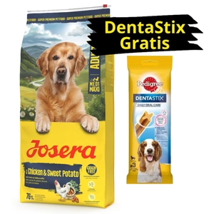 JOSERA Medi/Maxi Huhn & Süßkartoffel 12,5kg + PEDIGREE DentaStix GRATIS!