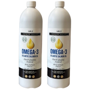 Lab-v Omega-3 100 % Hochwertiges Öl vom Atlantischen Lachs für Hunde und Katzen 2x1000 ml
