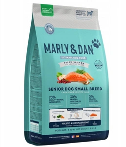 Marly & Dan Senior Dog Small Breed Frischer Lachs Ganzheitliches & hypoallergenes Trockenfutter 4kg