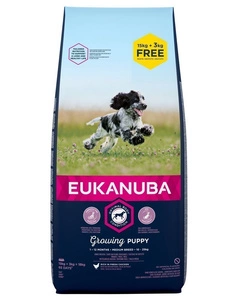 EUKANUBA Puppy&Junior Medium Breed Huhn 15kg +3kg FREE