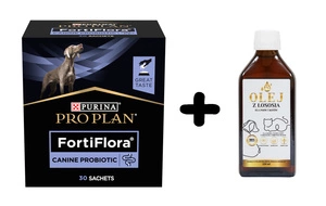 PURINA PVD FortiFlora Dog 30 Beutel + Lab-V Lachsöl 250ml