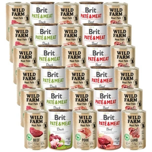 BRIT PATE & MEAT + WILD FARM Pate MIX 30x400g