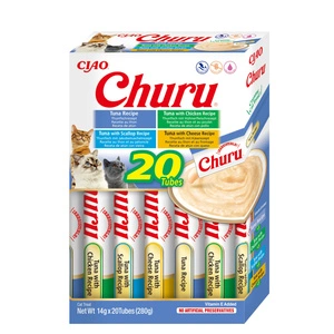 INABA Churu für Katzen - Mix mit Thunfisch 20x14g