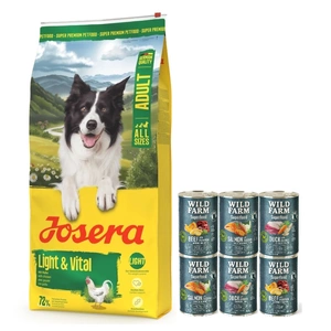 JOSERA Adult Leicht & Vital 12,5kg + Wild Farm Superfood MIX 6x400g