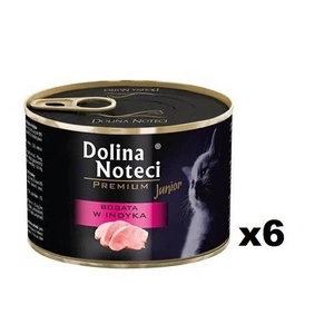 Dolina Noteci Premium Wet Katzenfutter Junior reich an Truthahn 6x185g