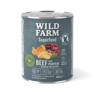 WILD FARM Superfood Beef (Rindfleisch mit Kürbis, Kartoffeln und Petersilie) 800g getreidefreies Hundefutter