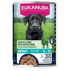 EUKANUBA Nassfutter für ausgewachsene Hunde, reich an Lamm und Kartoffeln 400g