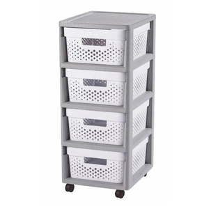 Curver Durchbrochenes Regal Infinity 4x11 L grau-weiß