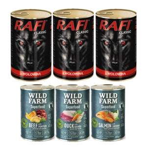 Rafi Classic Rindfleisch in Sauce 3x1240g + Wild Farm Superfood MIX 3x400g