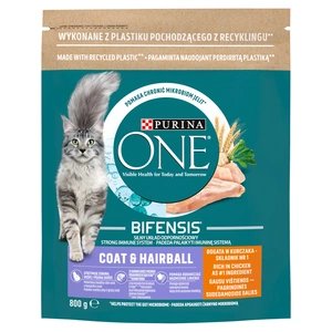 Purina One Cat Coat & Hairball Huhn Katzenfutter 800g