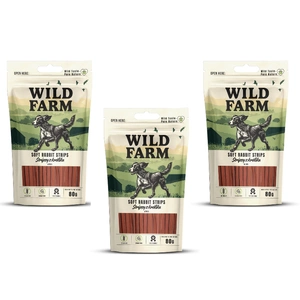 WILD FARM Kaninchenstreifen 3x80g Hundeleckerli