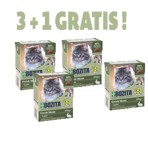 Bozita Feline Häppchen Kaninchen in Gelee - 3x370 g   + 1x370g GRATIS !!!