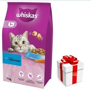 WHISKAS Adult 7 kg - Trockenfutter für ausgewachsene Katzen, mit leckerem Thunfisch + Überraschung für die Katze
