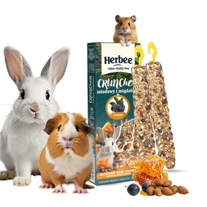 HERBEE Cruncher für Nagetiere und Kaninchen 115 g 2in1 Honig und Mandel mit Amaranth