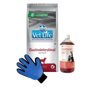 FARMINA Vet Life Dog Gastrointestinal 12kg & LAB V Lachsöl 1000ml + Kämm Handschuh GRATIS!