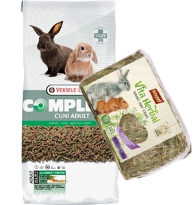 Versele-Laga Cuni Adult Complete Kaninchen 8kg + VITAPOL Heu für Nager 250g