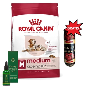 ROYAL CANIN Medium Ageing 10+ 15kg & LAB-V Omega 3 und 6 + Hektor 900g GRATIS!