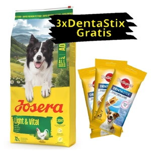 JOSERA Adult Leicht & Vital 12,5kg + 3x PEDIGREE DentaStix GRATIS!