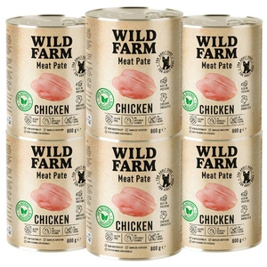 WILD FARM Pastete Huhn 6x800g glutenfreies Hundefutter